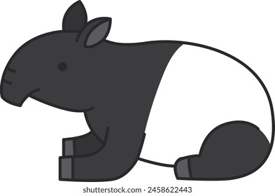 Cute cartoon Tapir vector illustration