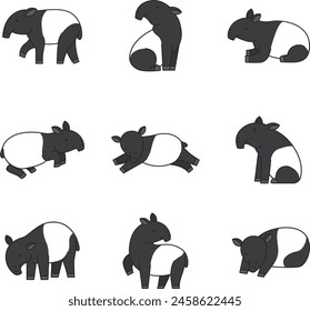 Cute cartoon Tapir vector illustration