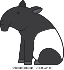 Cute cartoon Tapir vector illustration