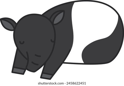 Cute cartoon Tapir vector illustration