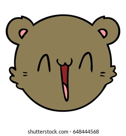 caricatura linda cara de oso de peluche