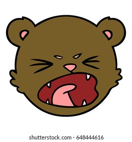 caricatura linda cara de oso de peluche