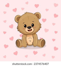 Cute cartoon teddy bear