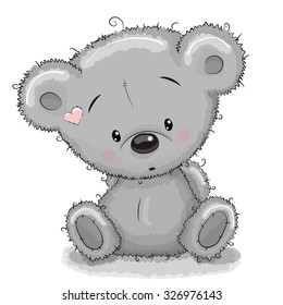 Cute Cartoon Teddy Bear isolated on a white background 