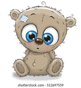 Cute Cartoon Teddy Bear isolated on a white background