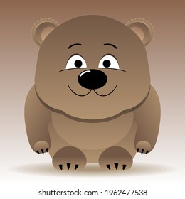 cute cartoon teddy bear. cute smiling brown bear. layout for your projects. vector
