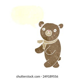 cute cartoon teddy bear with speech bubble