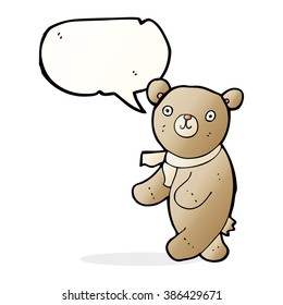 lindo oso de peluche con burbuja de habla