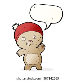 cute cartoon teddy bear with speech bubble