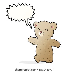 lindo oso de peluche con burbuja de habla