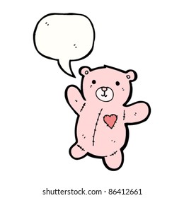 cute cartoon teddy bear and stitched heart