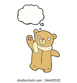 lindo oso de peluche con burbuja de pensamiento