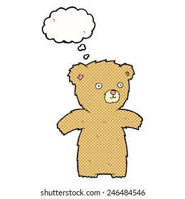 cute cartoon teddy bear with thought bubble