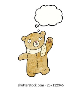 cute cartoon teddy bear with thought bubble
