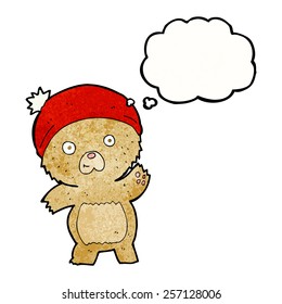 cute cartoon teddy bear with thought bubble
