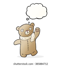 lindo oso de peluche con burbuja de pensamiento