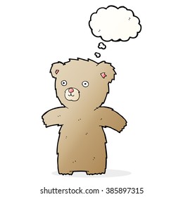 cute cartoon teddy bear with thought bubble