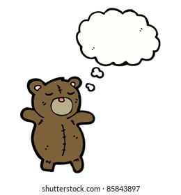 cute cartoon teddy bear with thought bubble
