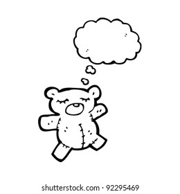 cute cartoon teddy bear with thought bubble
