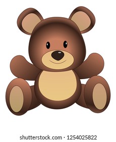 Cute cartoon Teddy bear, vector illustration