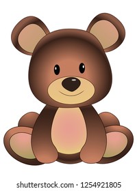 Cute cartoon Teddy bear, vector illustration