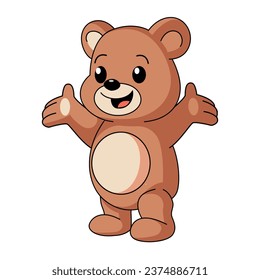 Cute cartoon Teddy bear, vector illustration