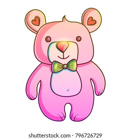 Cute cartoon teddy bear vector illustration
