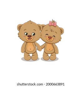 Cute Cartoon Teddybären auf weißem Hintergrund