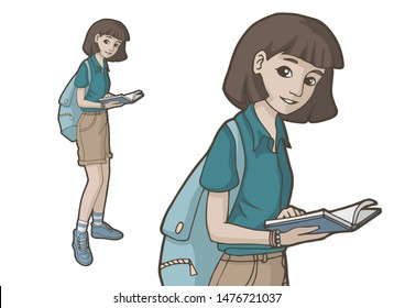 Asian Fashion Girl With Shorts Stock Illustrations Images