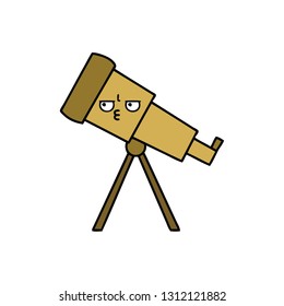 süße Karikatur eines Teleskops