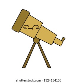 süße Karikatur eines Teleskops