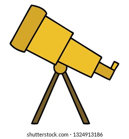süße Karikatur eines Teleskops