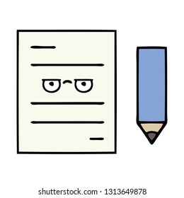 cute cartoon of a test paper
