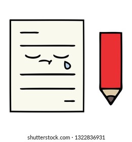 süßer Cartoon eines Testpapiers