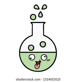 cute cartoon of a test tube