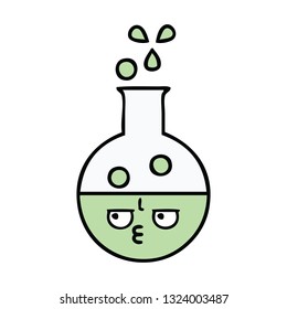 cute cartoon of a test tube
