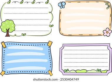 Cute cartoon text border collection