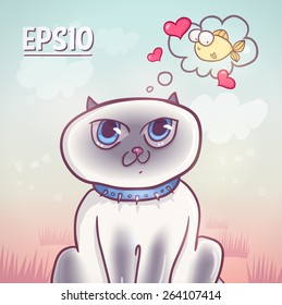 Cute cartoon thai cat