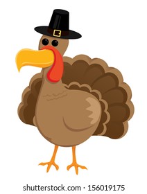 Cute cartoon Thanksgiving turkey