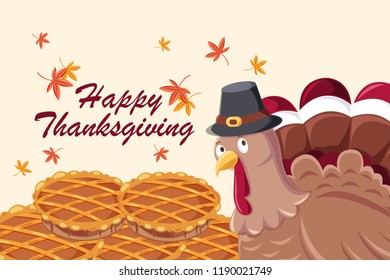 cute cartoon thanksgiving for your holiday concept