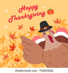 cute cartoon thanksgiving for your holiday concept