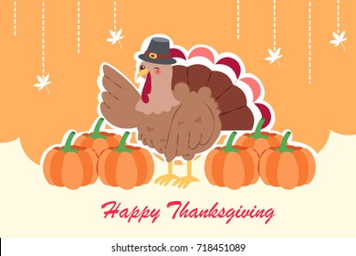 cute cartoon thanksgiving for your holiday concept