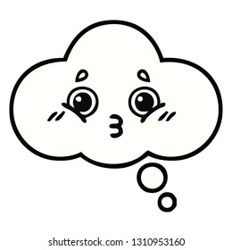 cute cartoon of a thought bubble