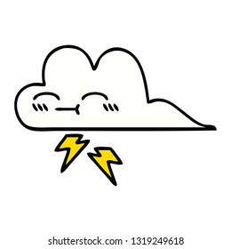 cute cartoon of a thunder cloud
