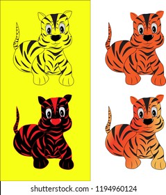 Cute cartoon tiger