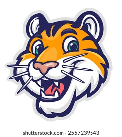 Cute cartoon tiger mascot.Vector illustration.