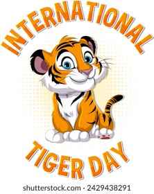 Cute cartoon tiger promoting wildlife conservation