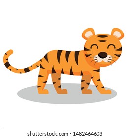 Cute cartoon tiger safari animal vector illustration