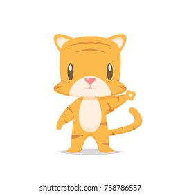Cute cartoon tiger vector