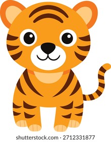 cute cartoon tiger vector art